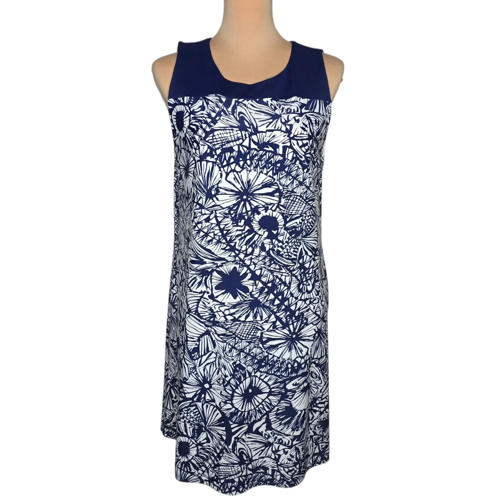 Jude Connally Molly Dress Blue White‎ Floral Size L